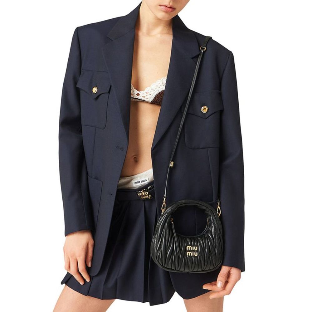MIU MIU WANDER MINI HOBO BAG IN QUILTED NAPPA - Picture 2 of 4